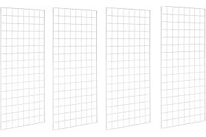 NEESEEYEE Commercial Grade Gridwall Panels – Heavy Duty Grid Panel for Any Retail Display, 2’ Width x 4’ Height, 4 Gridwall Panels Per Carton (White Finish)