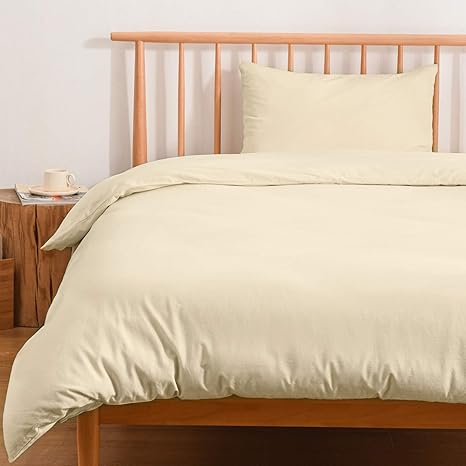 Amazon Amazon Co Jp 限定 クモリ Kumori 掛け布団カバー 洗いざらし 綿100 8箇所紐付き 布団カバー 丸洗いok 抗菌防臭 防ダニ加工 オールシーズン 掛ふとんカバー シングル 150x210cm アイボリー 枕カバー ピローケース オンライン通販