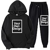 Custom Sweatshirt Sets, Your Own Design Text/Photo/Image/Logo Women Sports Casual Pockets Hoodie and Pants