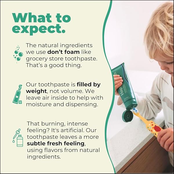HAPPY TOOTH HYDROXYAPATITE TOOTHPASTE, FLUORIDE FREE, NATURAL WHITENING FOR KIDS, TODDLERS AND ADULTS, SLS FREE, ENAMEL SAFE, DENTIST FORMULATED WITH CLEAN INGREDIENTS, VANILLA FROSTING FLAVOR, 3.4OZ