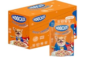 MOOCHIE Grain Free Small Dogs Wet Dog Food - Boost Immune - Duck, Cranberry & Goji Berry - No Artificial Flavors or Preservative - 12 x 3 oz Pouch