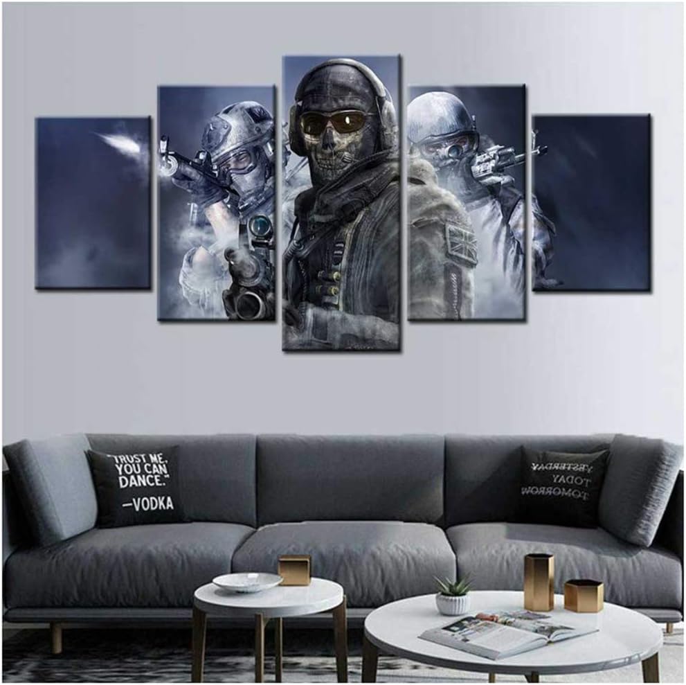 Call of Duty 4 Modern Warfare Soldier Weapon Video Games Wall Art Canvas Painting for Living Room Home Decor -40x60 40x80 40x100cm No Frame
