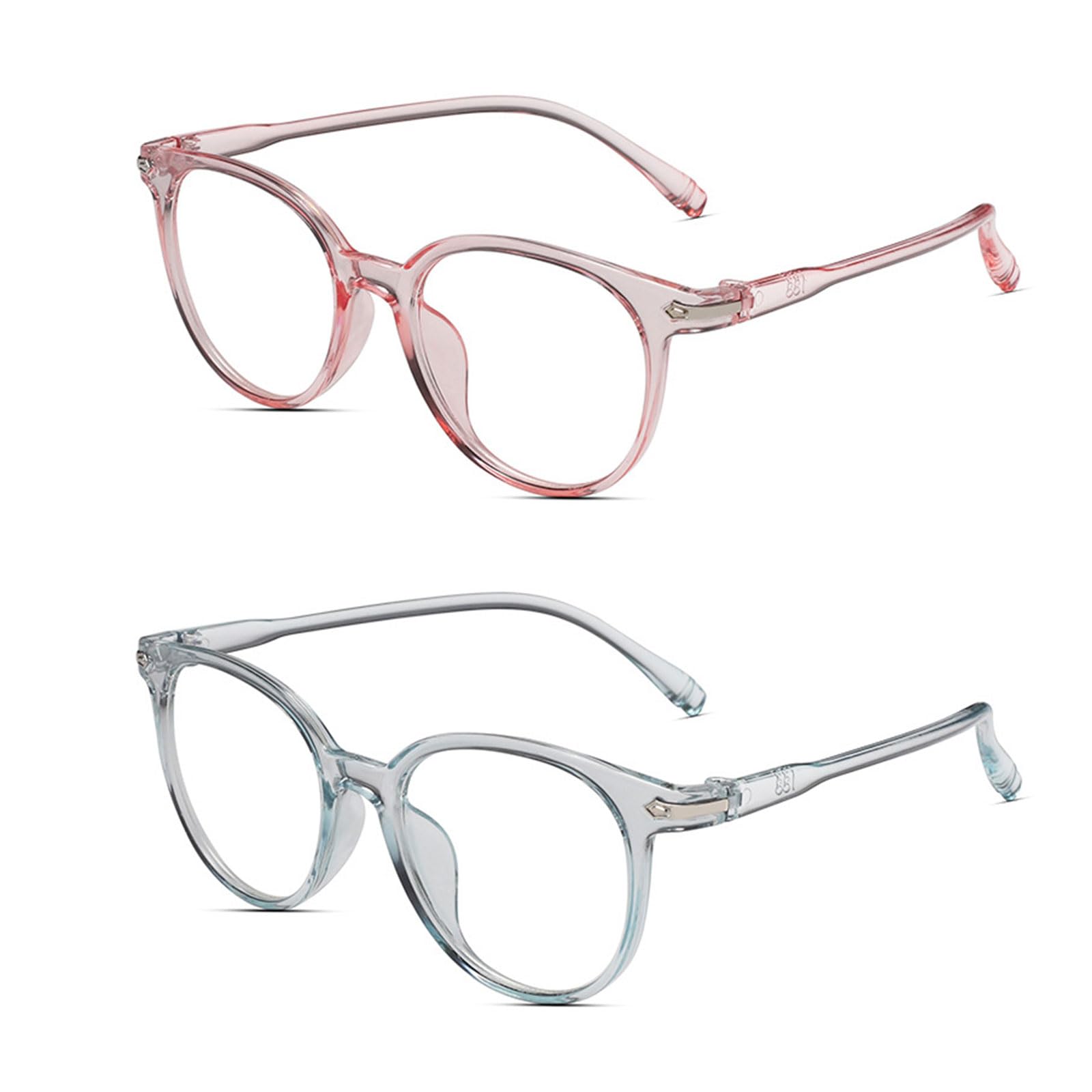 LFCFBH 2PCS Blue Light Glasses, Kids Blue Light Glasses, PC Phone Game Reading for Women Men Kids Teens Eye Protection(Blue, Pink)