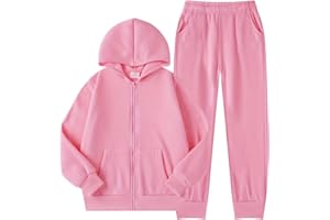 QTWW INC Girls Boys 2 Piece Tracksuit Athletic Sweatsuits Sets Zipper Sweatshirt and Jogger Sweatpants Clothing Sets for Kids