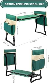 Uten 2-in-1 Garden Kneeler Seat with Handles & Tool Bag, Foldable view 2