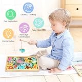 Vicloon Wooden Magnetic Fishing Bead Toy 19pc Montessori Kids 3+ view 5