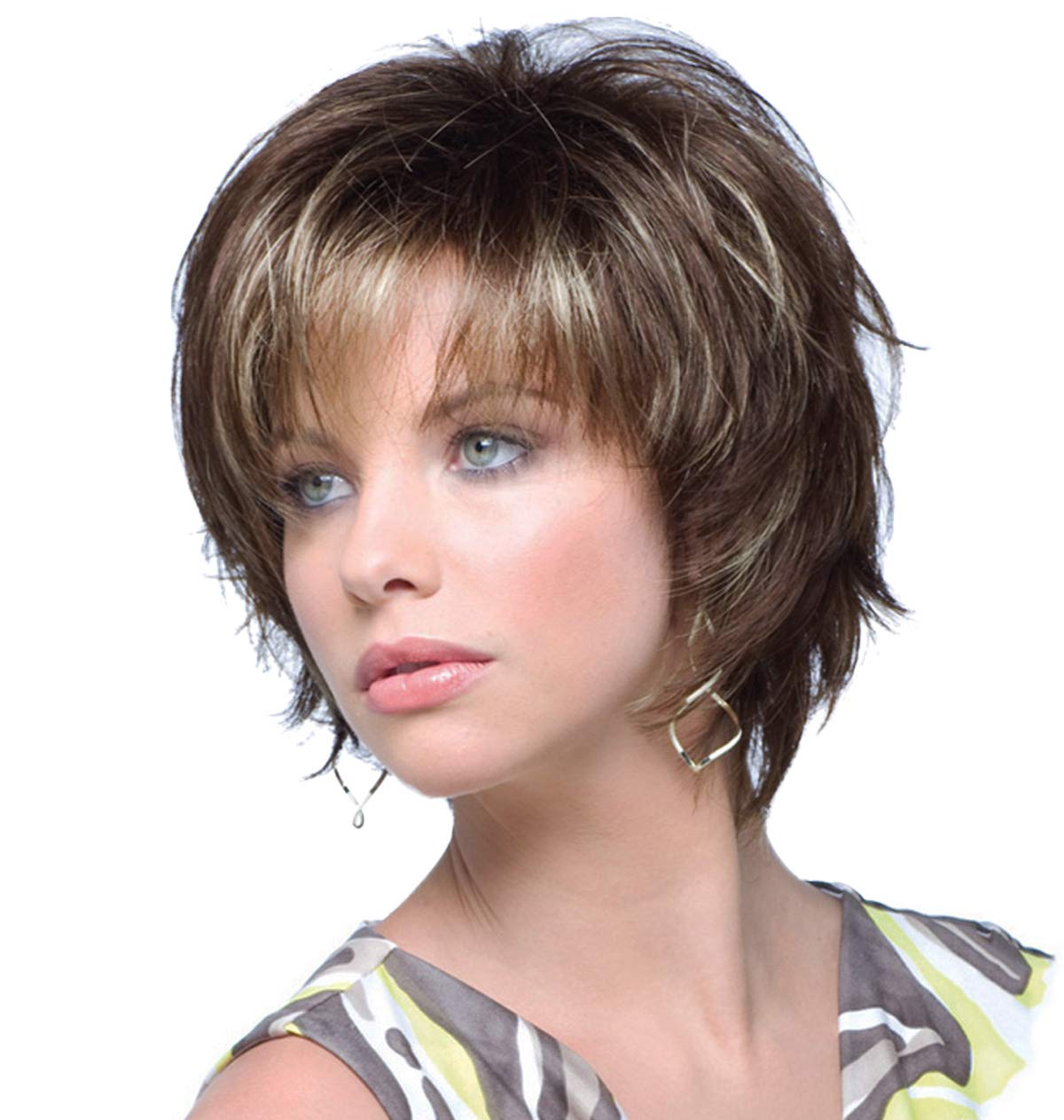 Dark Brown Elim Brown Wigs For White Women Short Curly Ladies Wig