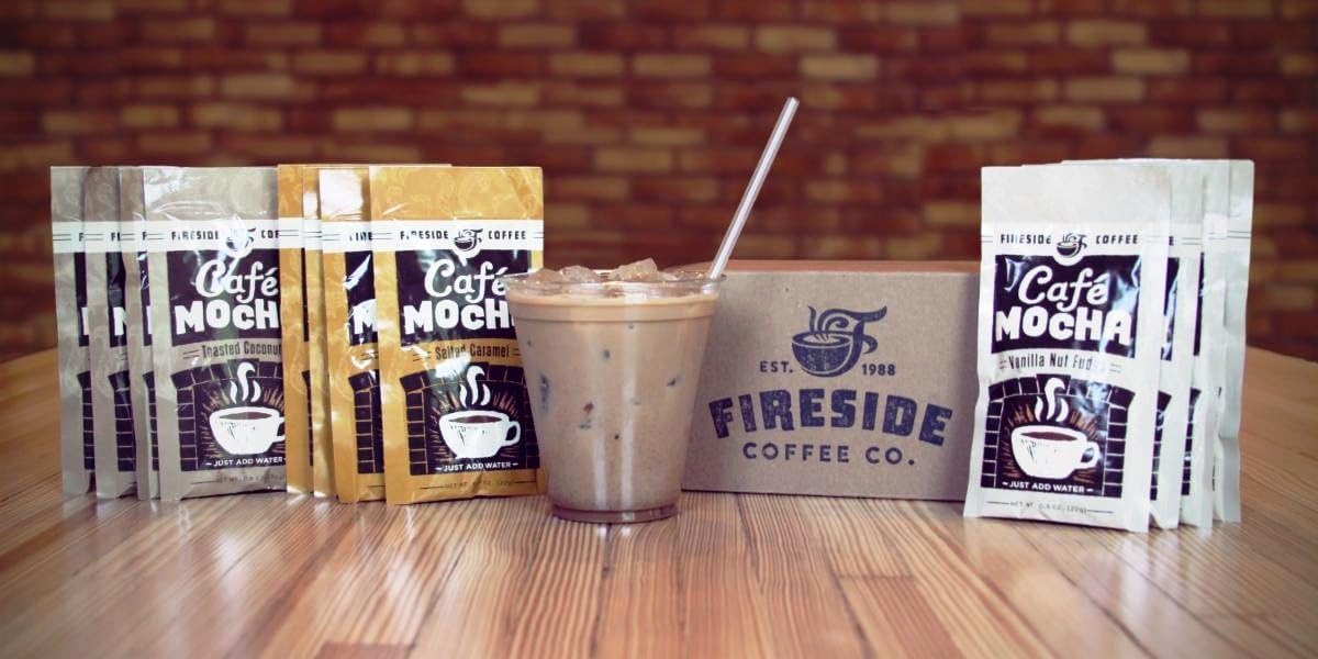 Fireside Coffees Cafe Mocha, Salted Caramel/Vanilla Nut Fudge/Toasted Coconut 12 Count Bundle