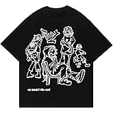 Vamtac Oversized Graphic Tees Y2k Vintage Tops for Men Streetwear Cotton T Shirts