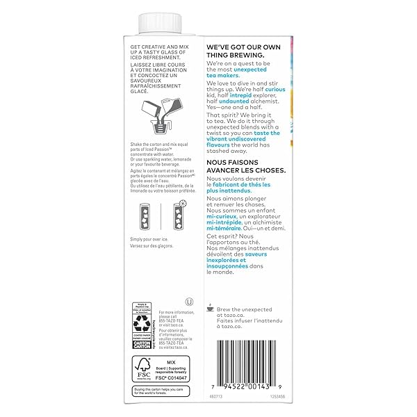 TAZO ICED PASSION HERBAL TEA CONCENTRATE, CAFFEINE-FREE, SERVED ICED, 32OZ
