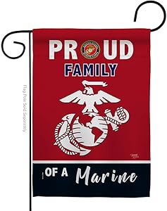 Breeze Decor Proud Family Garden Flag Armed Forces Marine Corps USMC Semper Fi United State American Military Veteran Retire Official House Banner Small Yard Gift Double-Sided, Made in USA
