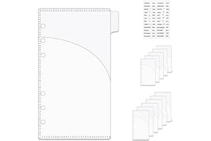 NatSumeBasics 12 A6 Cash Envelopes Frosted 0.3mm PP A6 Binder Pocket Dividers with Label Sticker for 6 Ring Budgeting Planner Inserts Supplies Accessories (12 Frosted)