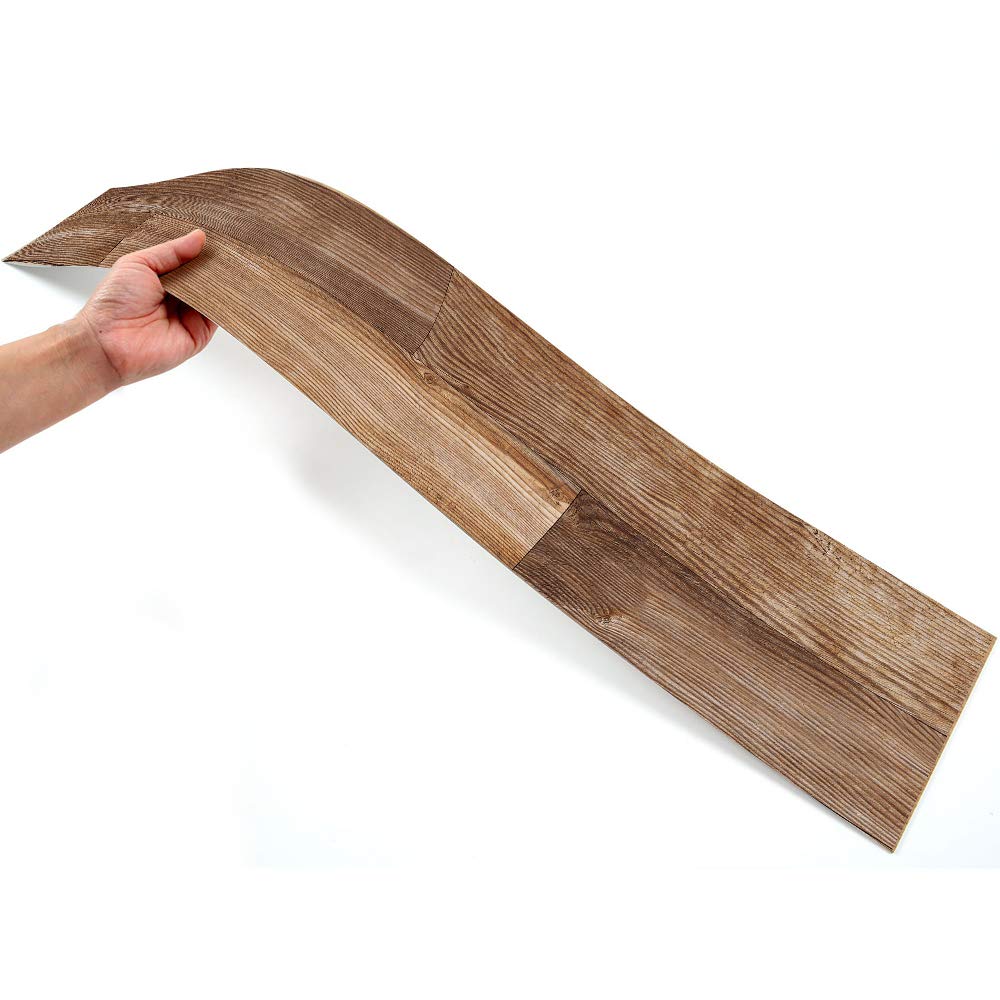 Vinyl Floor Wall Tiles Sticky Back Sticker, Non-Slip Decals for Kitchen Bathroom Living Room, Self-Adhesive Peel and Stick PVC DIY Home Décor 36.02" X 6.1" X 7 Pcs Set