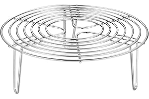 EKDJKK Round Steamer Rack and Cooling Rack,Stainless Steel Pot Trivet, Wire Steamer Kettle Rack Holder, Fit For Pots Cookware Pressure Cooker Pans Up, 8-Inches (size:20x7cm)