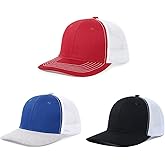 kozinu Unisex Trucker Hats Blank Mesh Snapback Hats Sport Plain Baseball Caps Adjustable Fitted Hat
