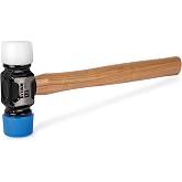 Titan 63412 12oz Double-Faced Rubber Mallet, Forged Steel Head with Replaceable Hard Ends, 12" Hickory Wood Handle