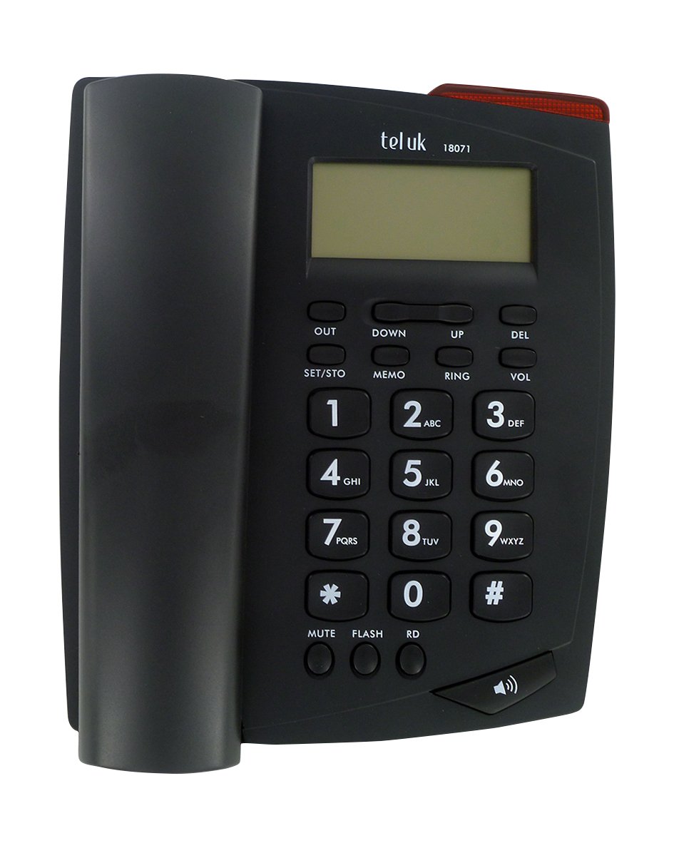 TEL UK Venice Phone Caller ID Telephone - Black