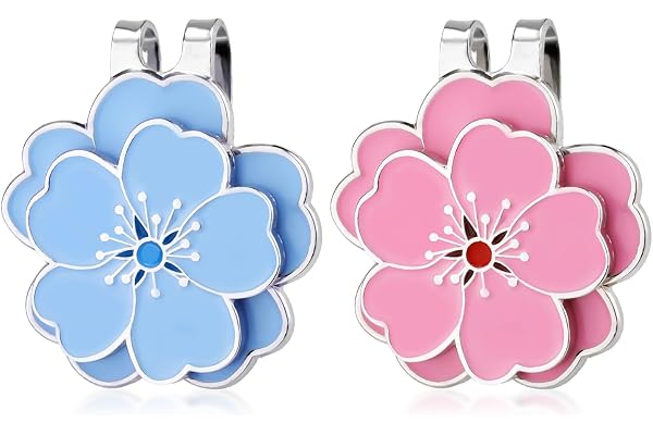 Gosknor Magnetic Golf Marker, Cap Clip Golf Marker Magnetic Cap Clip Set Flower Shaped Ball Bag Acce