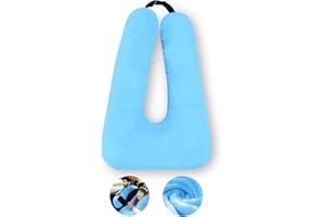 MROUEN Travel Pillow, Travel Pillow for Kids, Sleeper Hold Pillow Travel, Removable U-Shaped Pillow for Adults and Children to Support Head and Body in The Back Seat of Long Car Trips (Blue)
