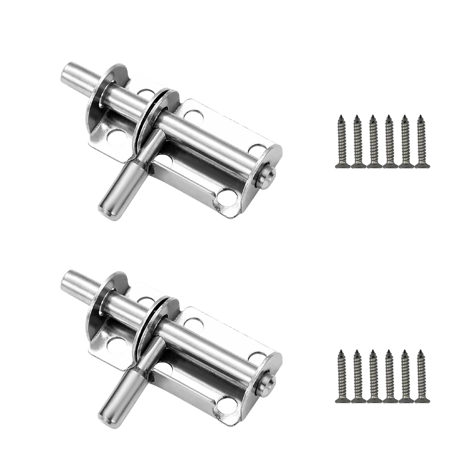 Mua Door Latch, Round Bar Latch, Set of 2, Stainless Steel, Sliding ...