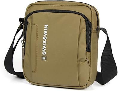Amazon スイスウィン Swisswin ショルダーバッグ メンズ 斜めがけ 軽い ショルダー ビジネスバッグ 出張 バッグ トートバッグ レディース 斜めがけバッグ メッセンジャーバッグ おしゃれ 通勤 鞄 防水 カーキ Umiu ウミウ ショルダーバッグ
