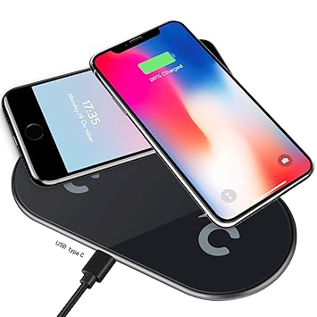 Grandamo Fast Wireless Charger For Iphone X Dual Wireless Charging Pad Compatible Iphone Samsung 75w For Iphone X 8 8plus 10w For S9 S8