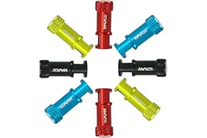 FOMTOR Bicycle Tubeless Presta Valve Caps, 2 in 1 Kit, 7075 T-73 Aluminum Alloy, Black & Red (4pcs, 8pcs)