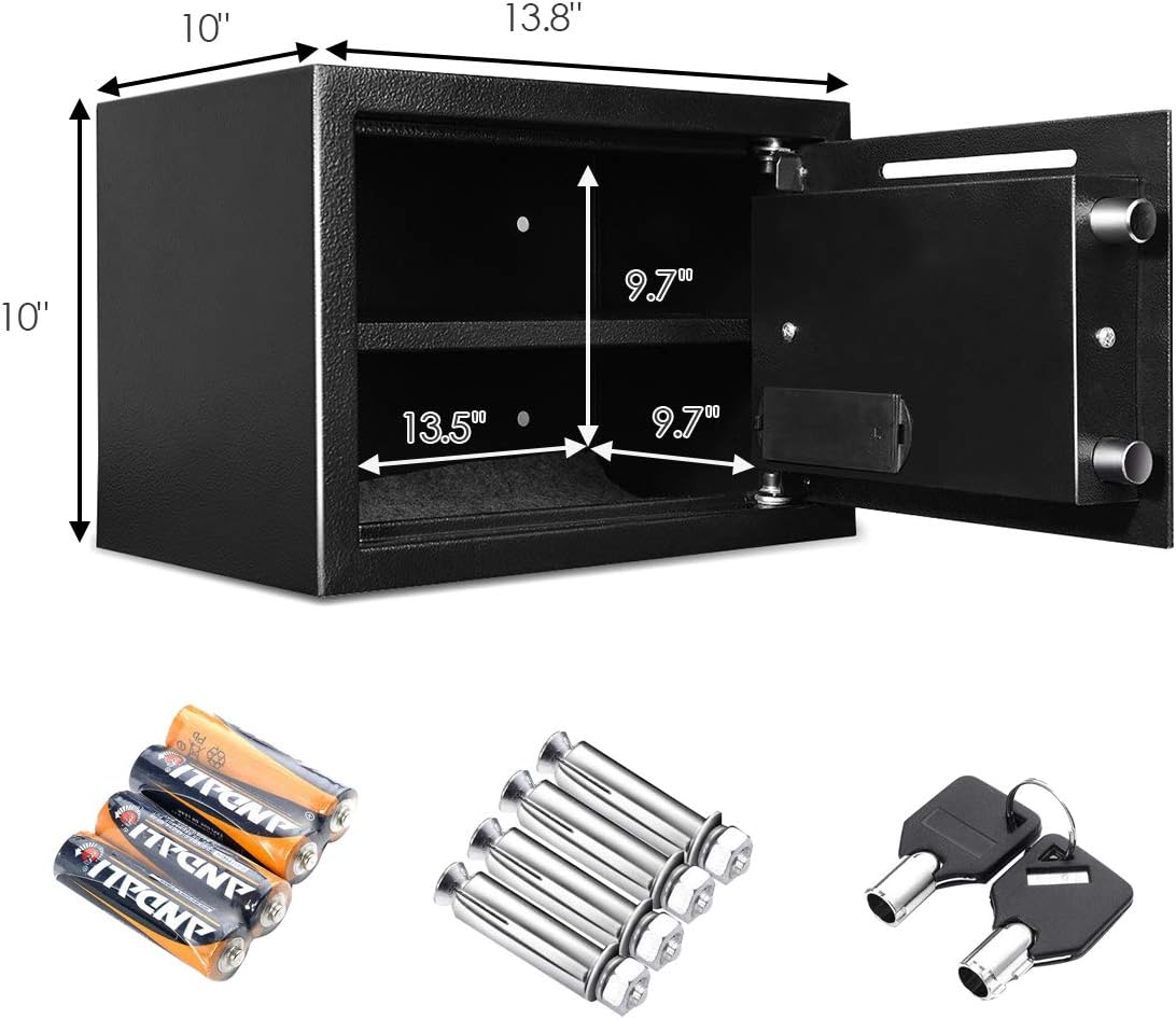 Giantex 14" Digital Depository Drop Gun Jewelry Home Hotel Lock Cash Safe Box (Black) - - 