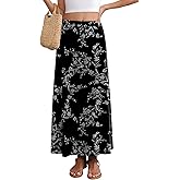 Kinnette Women's Maxi Skirt Flowy A-line High Waisted Casual Long Skirts
