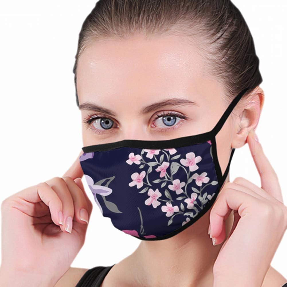 Roses Bouquet Flowers Textile Printfashion Beauty Fashion Dustproof Washable Reusable Mouth Cover Mask Respirator Germ Protective Safety Warm Windproof Mask