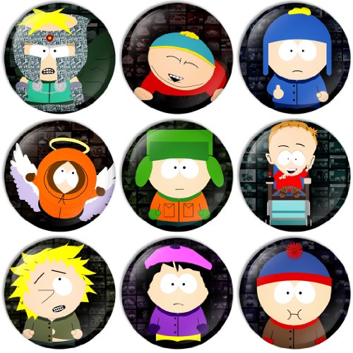 South Park Art Cute Pinback Buttons Badges/Pin 1 Inch (25mm) Set of 9 New
