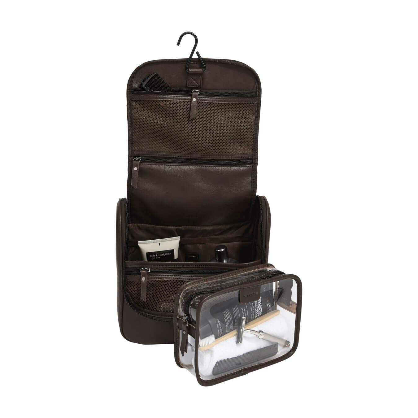Stackers Brown Hanging Wash Bag