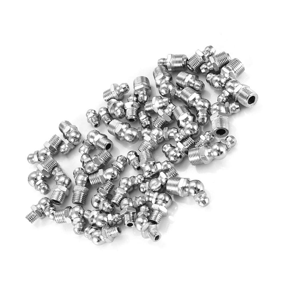 Samfox Grease Nipple, 45Pcs M6/M8/M10 Metal Brass Zerk Grease Nipple Fitting Assortment Kits