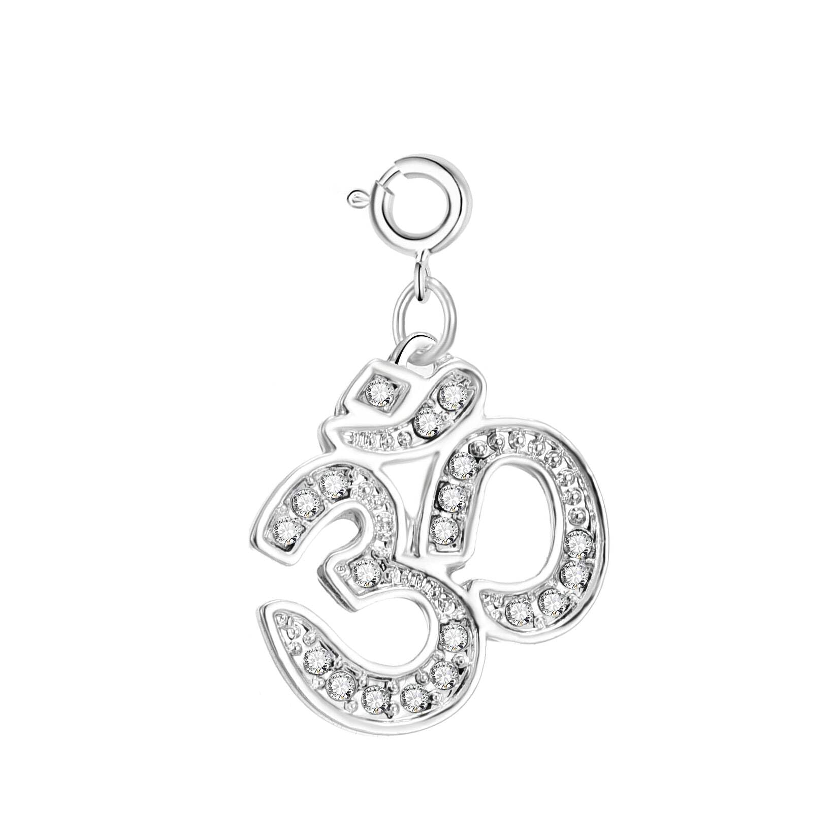 Philip Jones Om Charm Created with Zircondia® Crystals