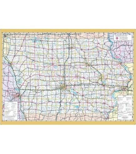 Large Detailed Roads And Highways Map Of Iowa State With Cities