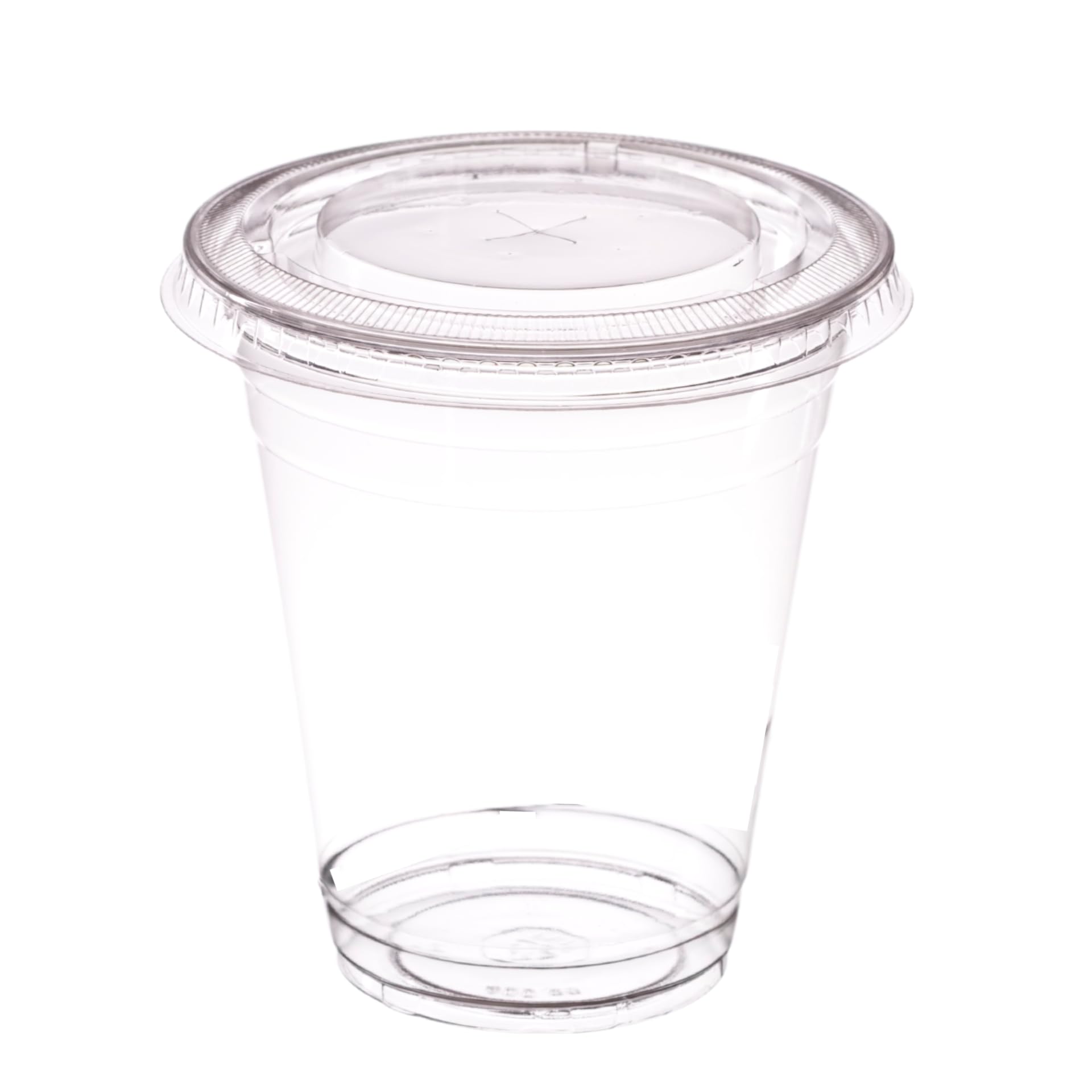 AIOS 50 x Recyclable PET Takeaway Cups with Flat Cross Hatch Lids. for Drinks on The Move. (400ml/14oz)