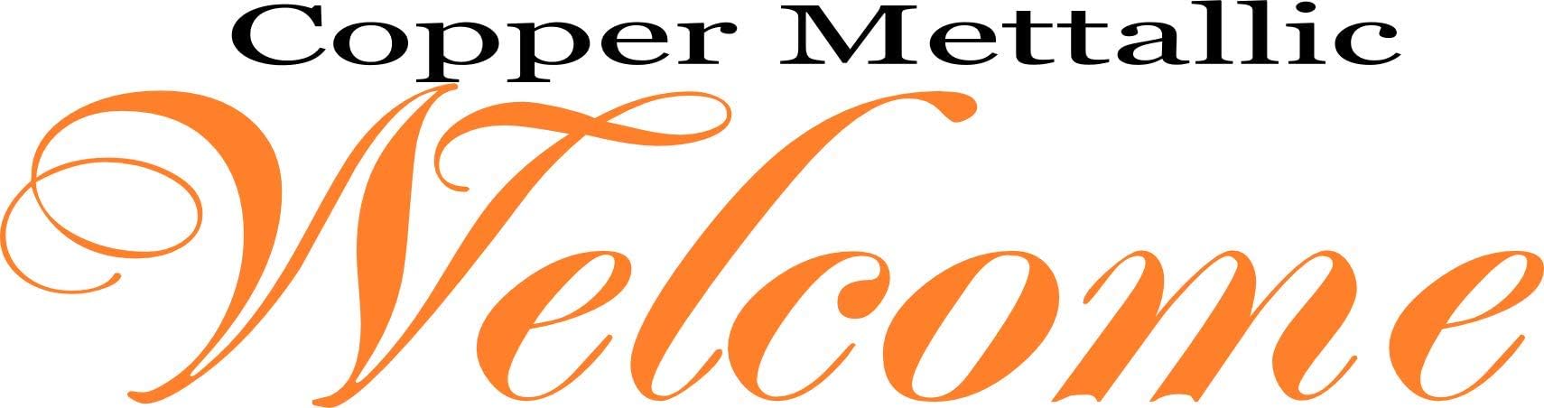 Wheeler3Designs Front Door Welcome 19 inches Copper Vinyl Wall Decal (Copper)