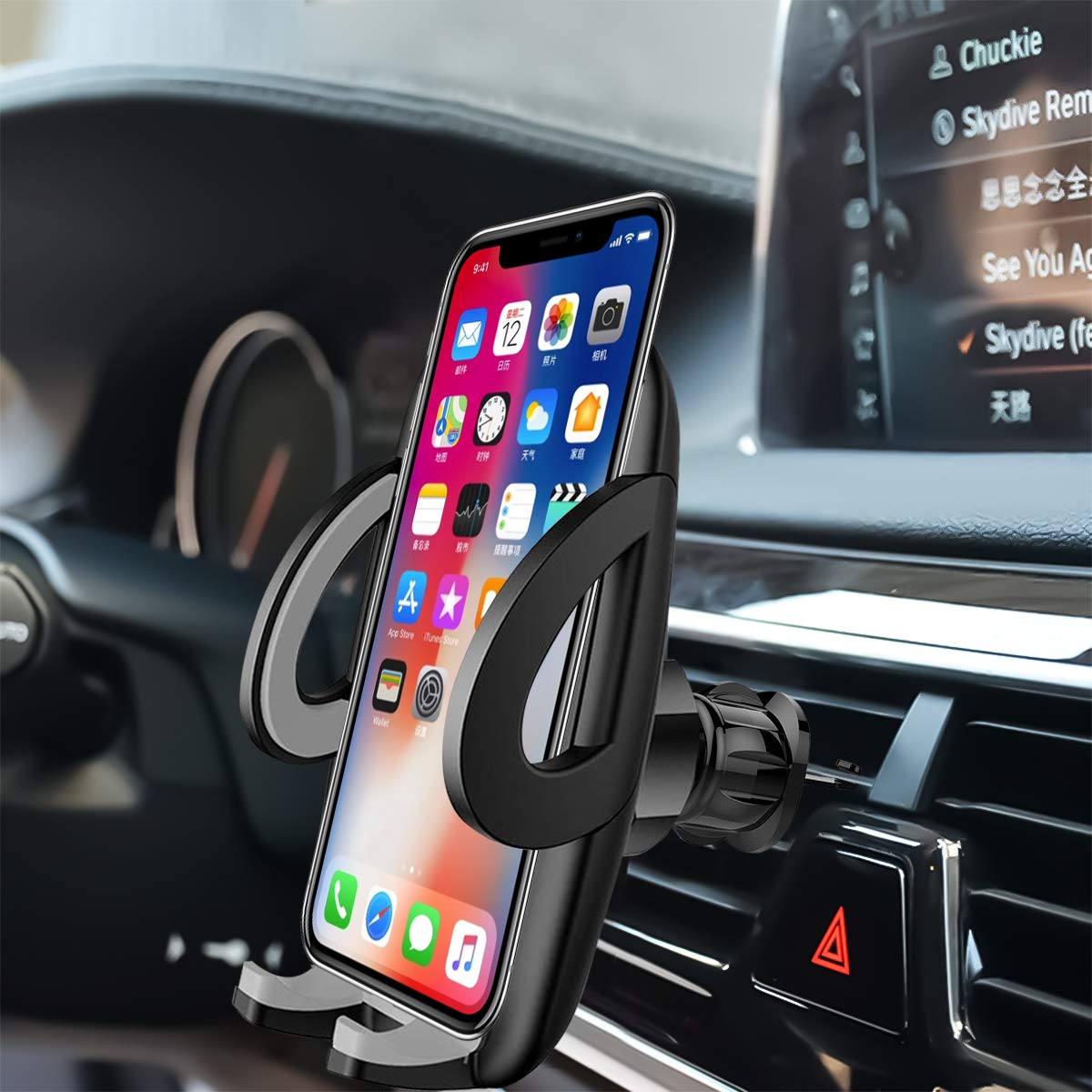 2 in 1 Air Vent & CD Slot Phone Mount,Universal Car Phone Holder,Stable Cell Phone Holder for Car Compatible with iPhone Xs/Xs Max/XR/X/8/8+/7 Plus and Samsung Galaxy S10/S10+/Note 10 Pro/9/S9/S8 Plus