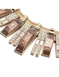 Fsmiling - Collar de gargantilla de cristal con cadena dorada, estilo vintage, para el día de la madre