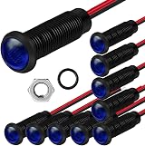 Gebeldet 10x Blue 6mm LED Indicator Pilot Lights AC/DC 12-24V Panel Mount Lamp view 1