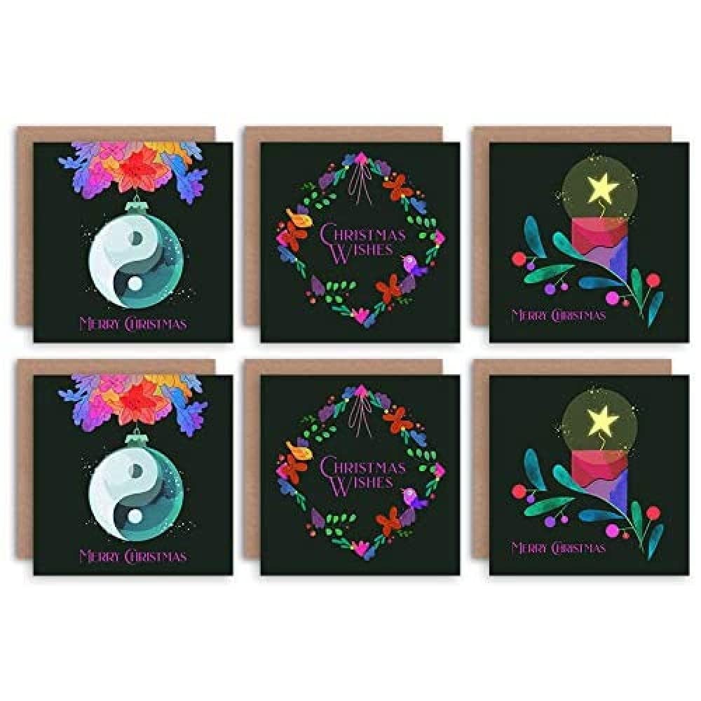 Wee Blue Coo Bright and Warm Baubles Wreaths and Decorations Christmas Card Pack