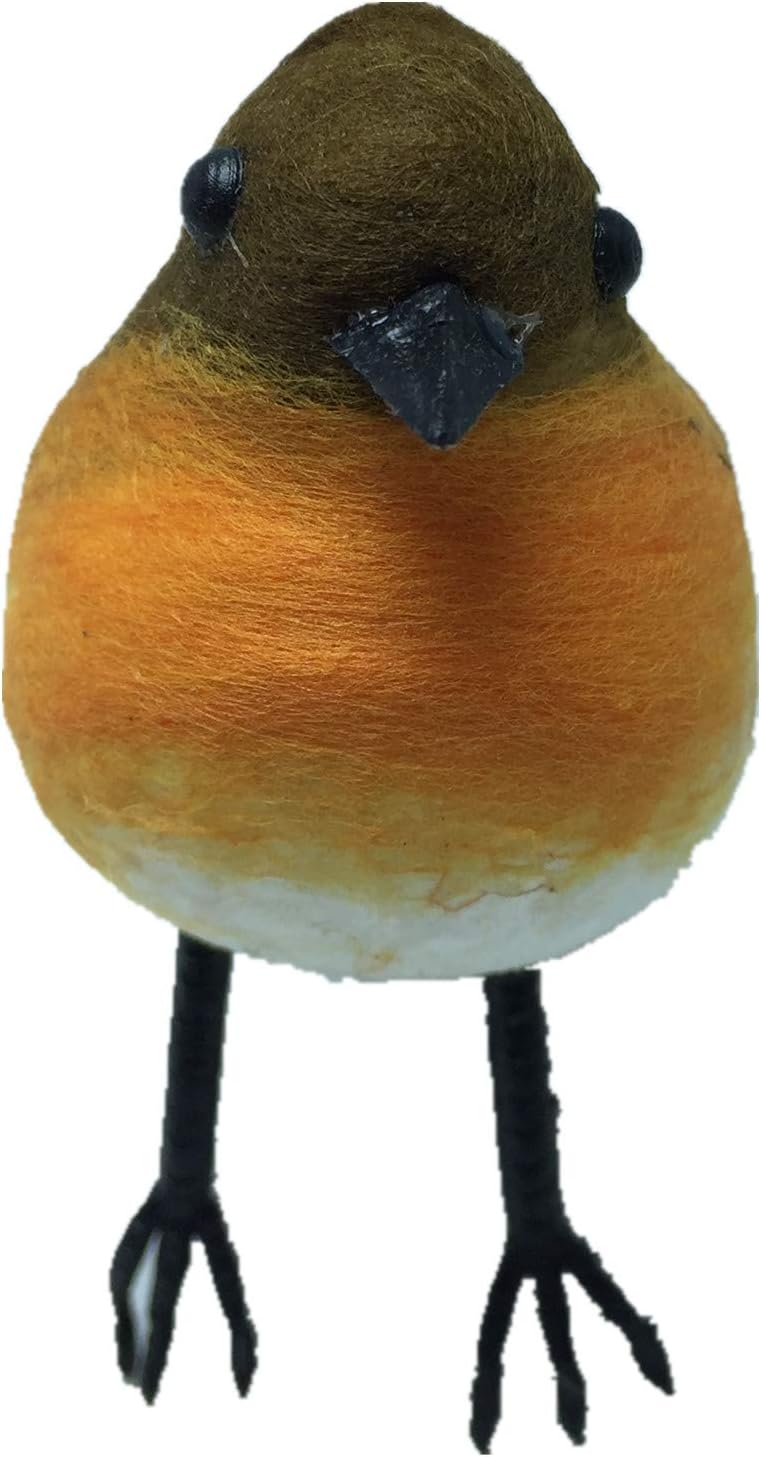 HAORONG 4PCS Large Robin Bird Christmas Tree Decoration Craft Very Cute Artificial Feather, Gold - Image 5