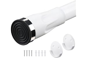 USNIPOYA Closet Rod - 29-45 inch Adjustable Closets Rod for Hanging Clothes, Heavy Duty Closet Hanging Rod with Brackets, Space Saving Closet Bar for Hanging Clothes, Drilling or Adhesive Mount