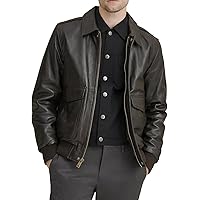 NM-Fashions LEATHER BOMBER JACKET BROWN Mens A2 Goatskin WW2