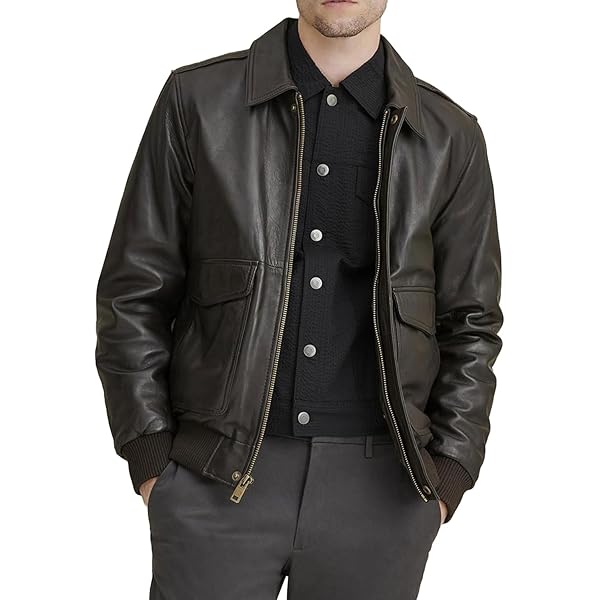 Landing Leathers Men Premium Air Force A-2 Goatskin Leather Flight