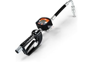 SuperHandy Digital Oil Control Valve Flow Meter Dispenser Nozzle 10 GPM / 35 LPM Heavy Duty Air Operated Pneumatic 1/2" Inch NPT Inlet Pressure Range 70-725 Psi Flexible Spout