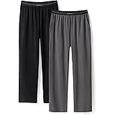 DAVID ARCHY Men's Pajama Pants Cotton Comfy Sleep Bottoms, Lightweight Lounge Pants with Pockets Soft Sleepwear PJs, 2 Pack
