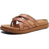 KuaiLu Womens Dressy Orthotic Flip Flops Ladies Yoga Memory Foam Summer Pool Beach Slip on Plantar Fasciitis Arch Support Khaki 9.5