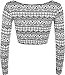 WearAll Women's Print Long Sleeve Crop Top - Aztec - US 4-6 (UK 8-10)