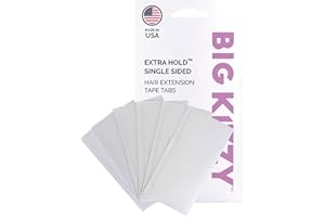 Big Kizzy Single Sided Hair Extensions Tape - Extra Hold 72 tabs - Medical grade adhesive for 6-8+ weeks of Wear, 4cm x .8cm 